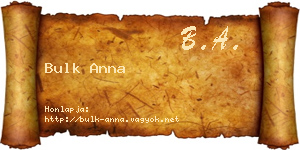 Bulk Anna névjegykártya